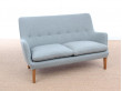 Mid-Century Modern scandinavian 2 seats sofa by Arne Vodder AV 53 new release.