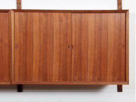 Mid century modern scandinavian wall system Cado in teak