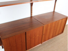 Mid century modern scandinavian wall system Cado in teak