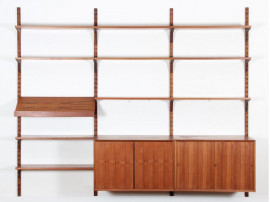 Mid century modern scandinavian wall system Cado in teak