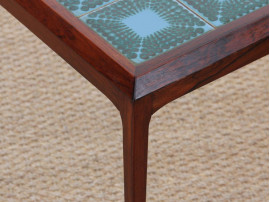 Mid-Century modern nesting tables in Rio rosewoodand tiles top  by Johannes Andersen