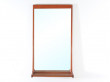 Miroir scandinave en teck à tablette