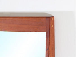 Miroir scandinave en teck à tablette