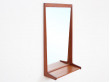 Miroir scandinave en teck à tablette