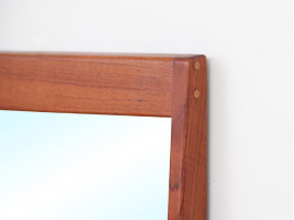 Miroir scandinave en teck à tablette