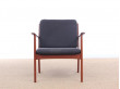 Mid-Century Modern Danish pair of  lounge chairs in teak model PJ 112 by Ole Wanscher