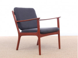 Mid-Century Modern Danish pair of  lounge chairs in teak model PJ 112 by Ole Wanscher