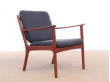 Mid-Century Modern Danish pair of  lounge chairs in teak model PJ 112 by Ole Wanscher