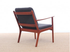 Mid-Century Modern Danish pair of  lounge chairs in teak model PJ 112 by Ole Wanscher