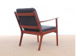 Mid-Century Modern Danish pair of  lounge chairs in teak model PJ 112 by Ole Wanscher