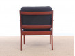 Mid-Century Modern Danish pair of  lounge chairs in teak model PJ 112 by Ole Wanscher