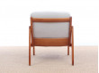 Mid-Century Modern Danish pair of  lounge chairs in teak model 110 by Ole Wanscher