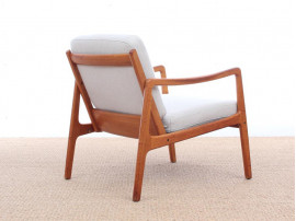 Mid-Century Modern Danish pair of  lounge chairs in teak model 110 by Ole Wanscher