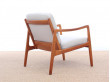 Mid-Century Modern Danish pair of  lounge chairs in teak model 110 by Ole Wanscher