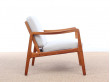 Mid-Century Modern Danish pair of  lounge chairs in teak model 110 by Ole Wanscher