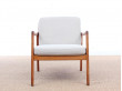 Mid-Century Modern Danish pair of  lounge chairs in teak model 110 by Ole Wanscher