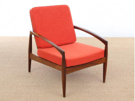 Mid-Century Modern Danish lounge chair in Rio rosewood model paper Knive by Kai Kristiansen