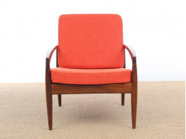 Mid-Century Modern Danish lounge chair in Rio rosewood model paper Knive by Kai Kristiansen