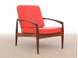 Mid-Century Modern Danish lounge chair in Rio rosewood model paper Knive by Kai Kristiansen