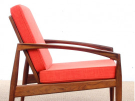 Mid-Century Modern Danish lounge chair in Rio rosewood model paper Knive by Kai Kristiansen