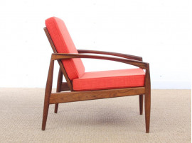 Mid-Century Modern Danish lounge chair in Rio rosewood model paper Knive by Kai Kristiansen