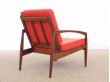 Mid-Century Modern Danish lounge chair in Rio rosewood model paper Knive by Kai Kristiansen