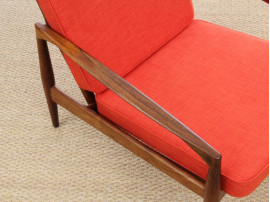 Mid-Century Modern Danish lounge chair in Rio rosewood model paper Knive by Kai Kristiansen