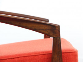 Mid-Century Modern Danish lounge chair in Rio rosewood model paper Knive by Kai Kristiansen