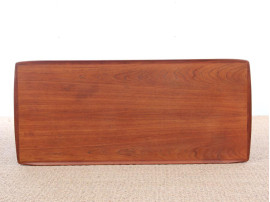 Mid-Century  modern  coffee table in in teak and cane