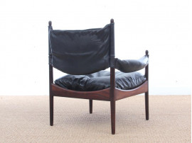 Mid-Century Modern Danish pair lounge chairs in Rio rosewood model Modus by Kristian Vedel