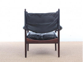 Mid-Century Modern Danish pair lounge chairs in Rio rosewood model Modus by Kristian Vedel