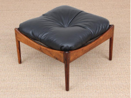 fauteuil scandinave et repose-pieds  en palissandre de Rio modèle Modus