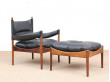 Mid-Century Modern Danish  lounge chair and ottoman in Rio rosewood model Modus by Kristian Vedel