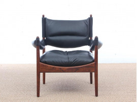 Mid-Century Modern Danish  lounge chair and ottoman in Rio rosewood model Modus by Kristian Vedel