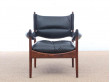 Mid-Century Modern Danish  lounge chair and ottoman in Rio rosewood model Modus by Kristian Vedel