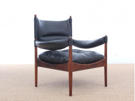 Mid-Century Modern Danish  lounge chair and ottoman in Rio rosewood model Modus by Kristian Vedel