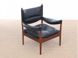 Mid-Century Modern Danish  lounge chair and ottoman in Rio rosewood model Modus by Kristian Vedel