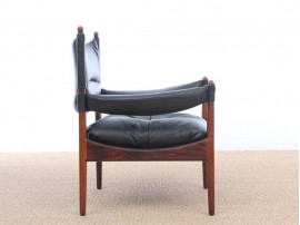 Mid-Century Modern Danish  lounge chair and ottoman in Rio rosewood model Modus by Kristian Vedel