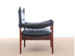 Mid-Century Modern Danish  lounge chair and ottoman in Rio rosewood model Modus by Kristian Vedel