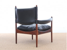 Mid-Century Modern Danish  lounge chair and ottoman in Rio rosewood model Modus by Kristian Vedel