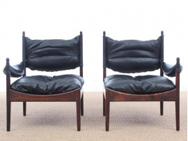 Mid-Century Modern Danish 2 seats sofa in Rio rosewood model Modus by Kristian Vedel