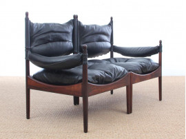 Mid-Century Modern Danish 2 seats sofa in Rio rosewood model Modus by Kristian Vedel