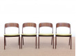 Mid-Century Modern Danish set of 4 dining chairs in Rio rosewood 