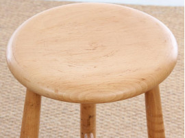 Mid-Century  modern scandinavian set of 5 bar stools in beech