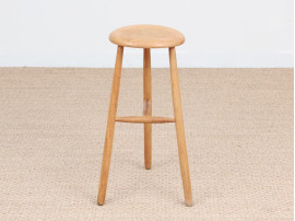 Suite de 5 tabourets de bar scandinaves en hêtre