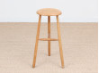 Mid-Century  modern scandinavian set of 5 bar stools in beech