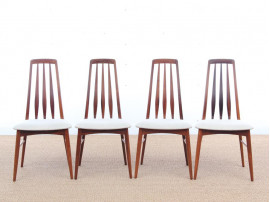 Mid-Century Modern Danish set of 4 chairs in Rio rosewood model Eva by Niels Kofoed