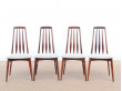 Mid-Century Modern Danish set of 4 chairs in Rio rosewood model Eva by Niels Kofoed