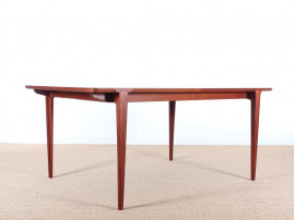 Mid-Century modern dining table in teak by Harry Rosengren Hansen 6/10 seats.