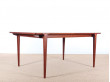 Mid-Century modern dining table in teak by Harry Rosengren Hansen 6/10 seats.